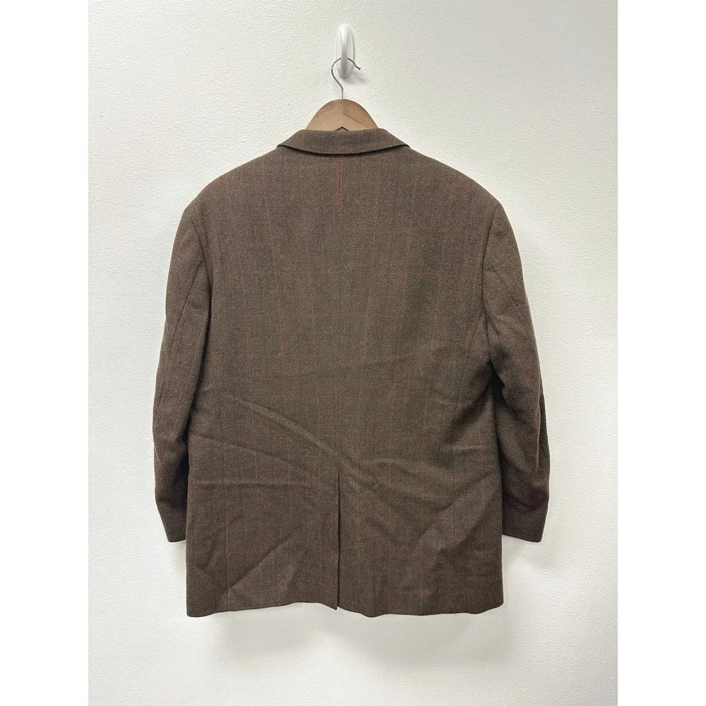 Salvatore J. Cesarani Fitzgerald Wool Cashmere‎ Blend Plaid Sport Coat Size 42R